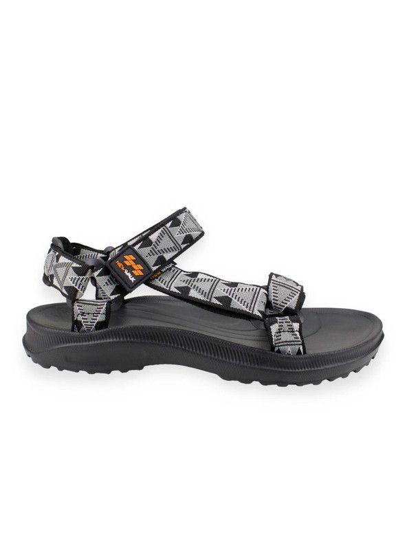 Sandalia New Walk Abierta Velcro Gris-0