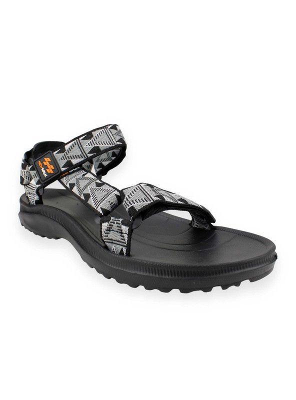 Sandalia New Walk Abierta Velcro Gris-1