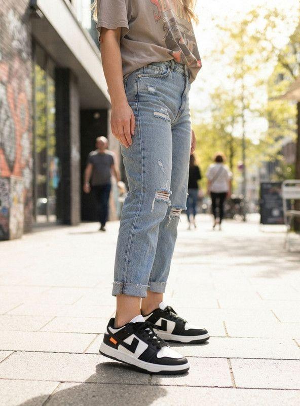 Zapatilla New Walk Fresh Urbana Blanca Negra-1