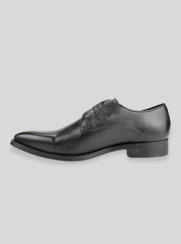Zapato Versace 1969 Broche Cuero Negro-2