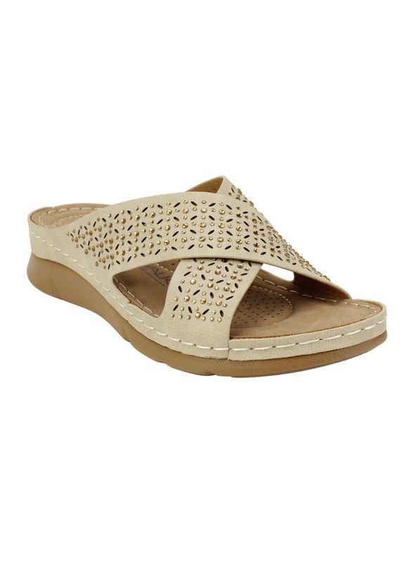 Sandalia New Walk Perforada Beige-2