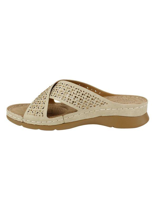 Sandalia New Walk Perforada Beige-3