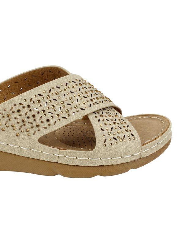 Sandalia New Walk Perforada Beige-4