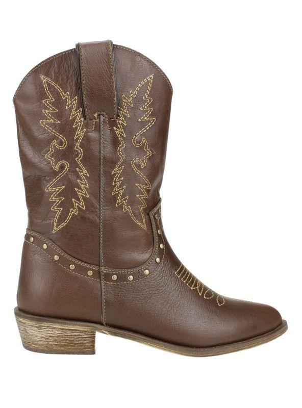 Bota Exs Vaquera Cuero Café-0