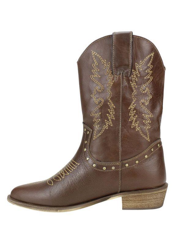 Bota Exs Vaquera Cuero Café-2