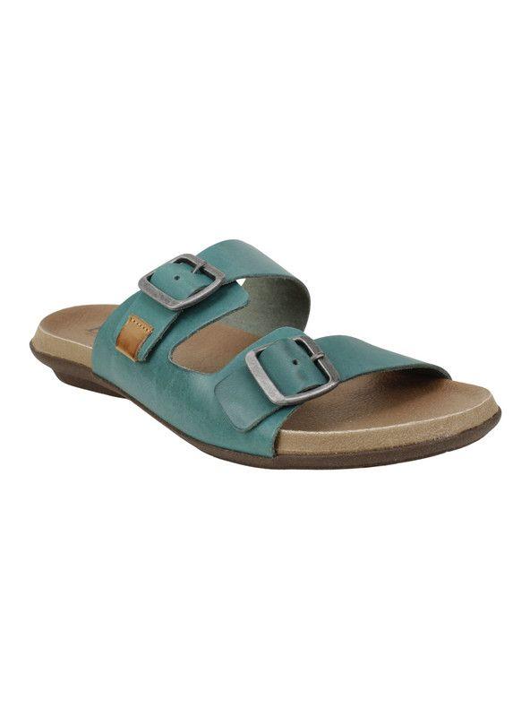 Sandalia Exs Broches Cuero Turquesa-1