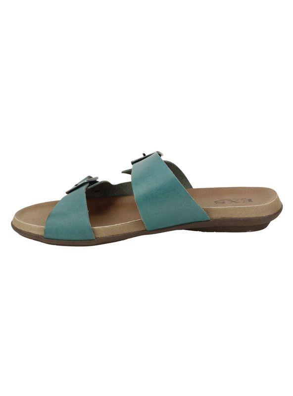 Sandalia Exs Broches Cuero Turquesa-2