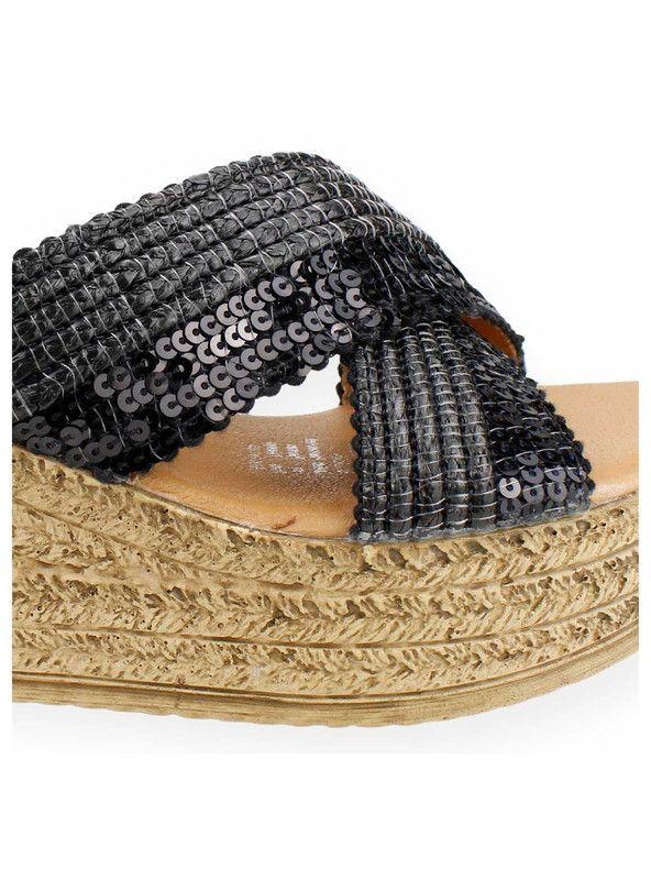 Sandalias New Walk Lentejuelas Negra-3