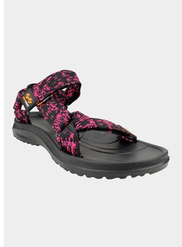 Sandalia New Walk Velcro Rayas Fucsia-1