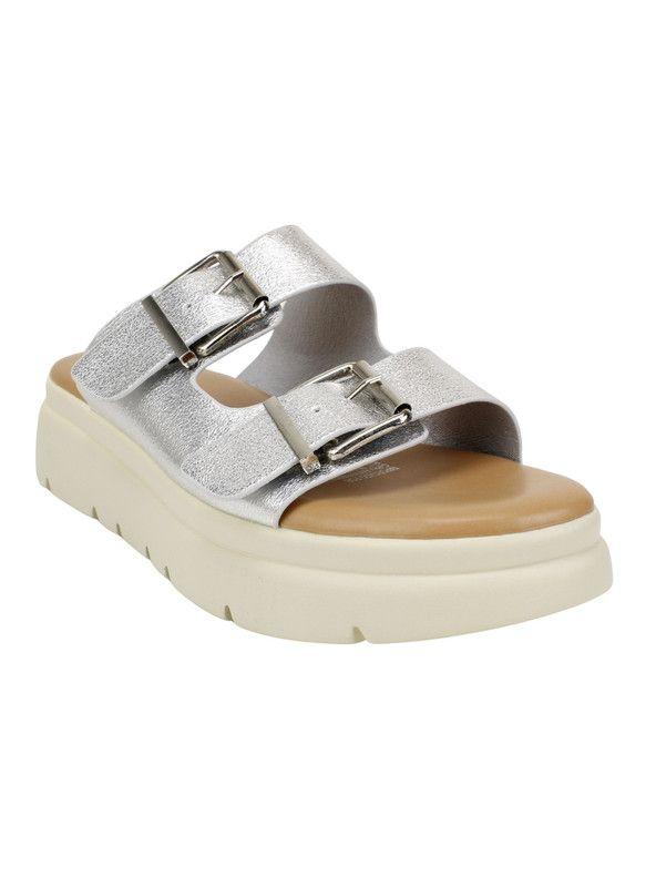 Sandalia New Walk Plataforma Plateada-2