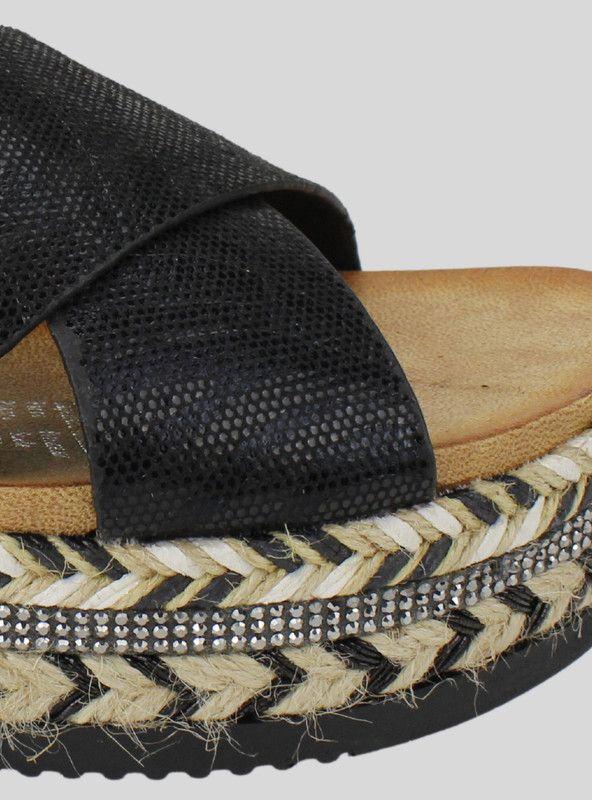 Sandalia Agua de Coco Negra Reptil-3