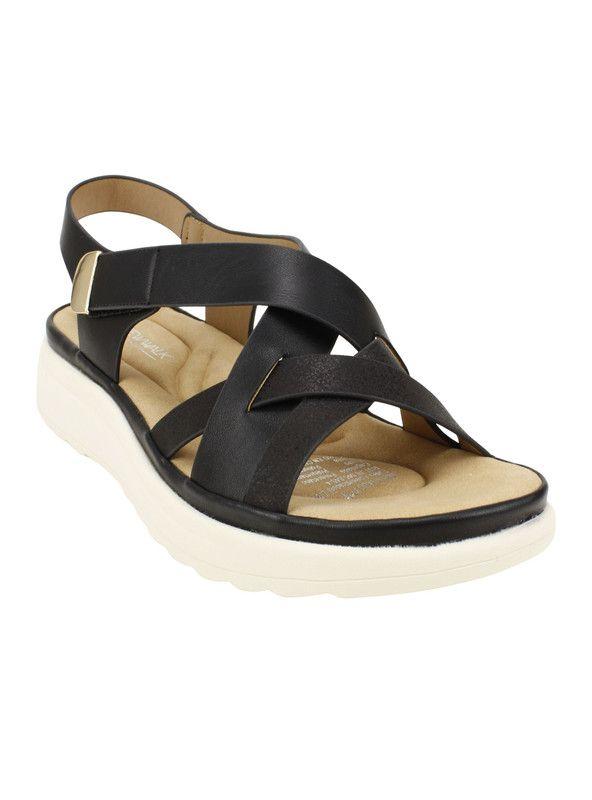 Sandalia New Walk Anatómica Velcro Negra-2