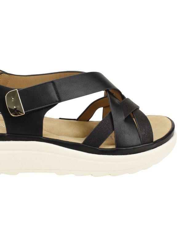 Sandalia New Walk Anatómica Velcro Negra-4