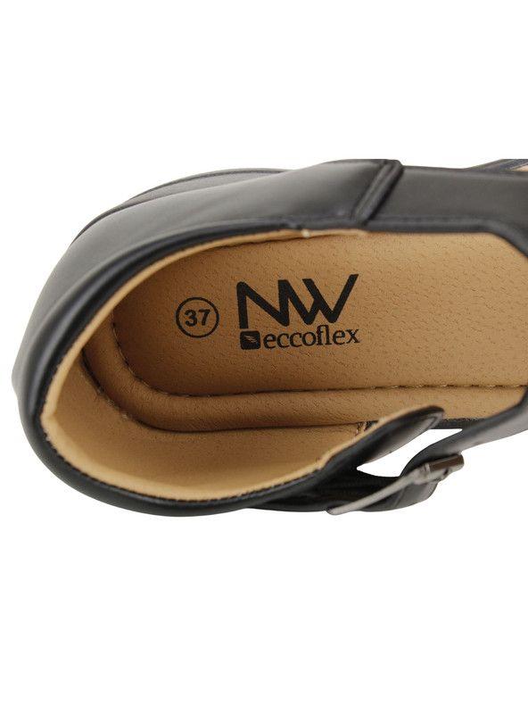 Sandalia New Walk Broche Reptil Negra-4