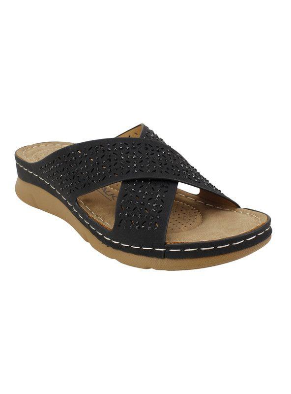 Sandalia New Walk Perforada Negra-2