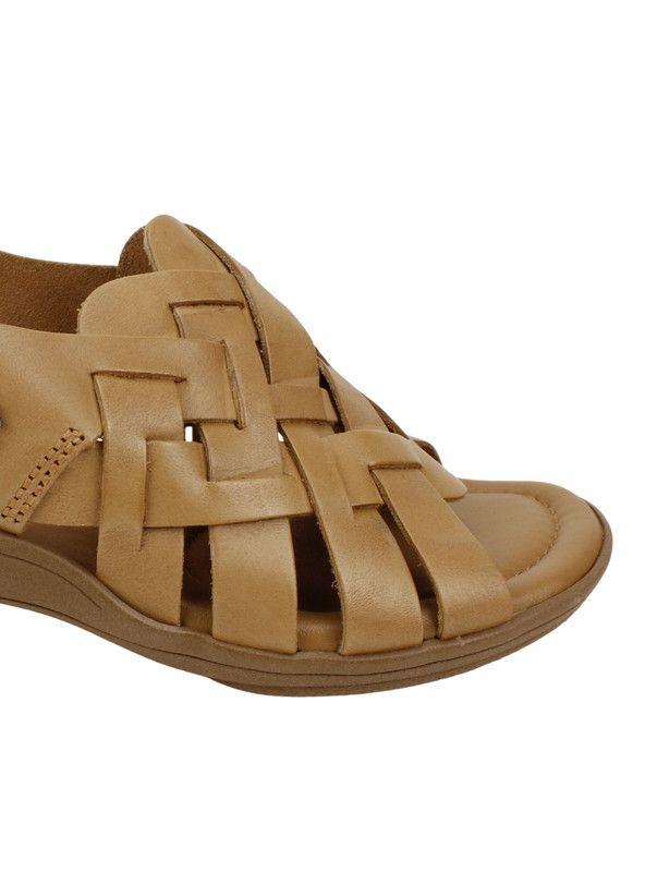 Sandalia Exs Trenzada Cuero Camel-4