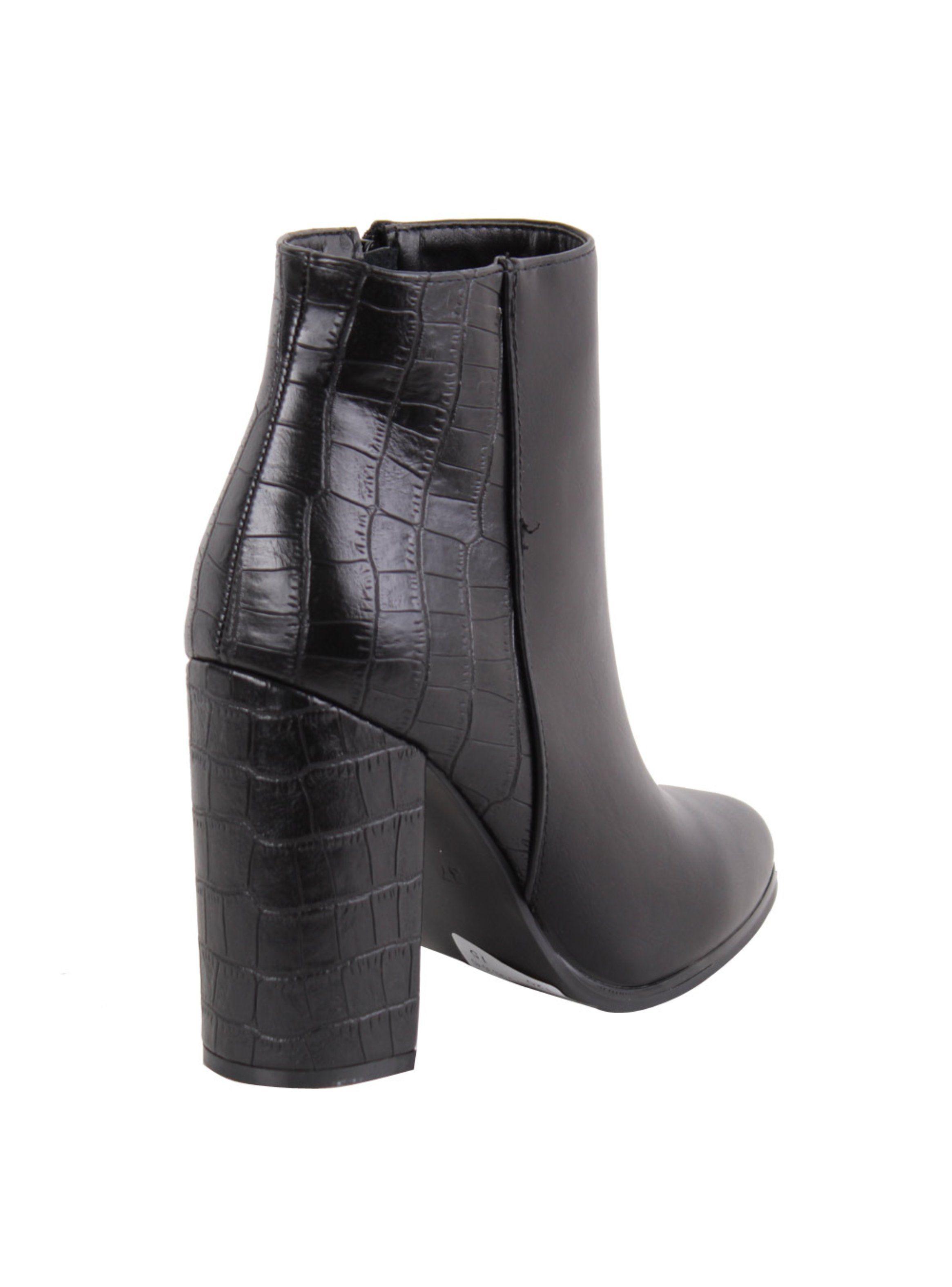 Botín New Walk Croco Negro-2