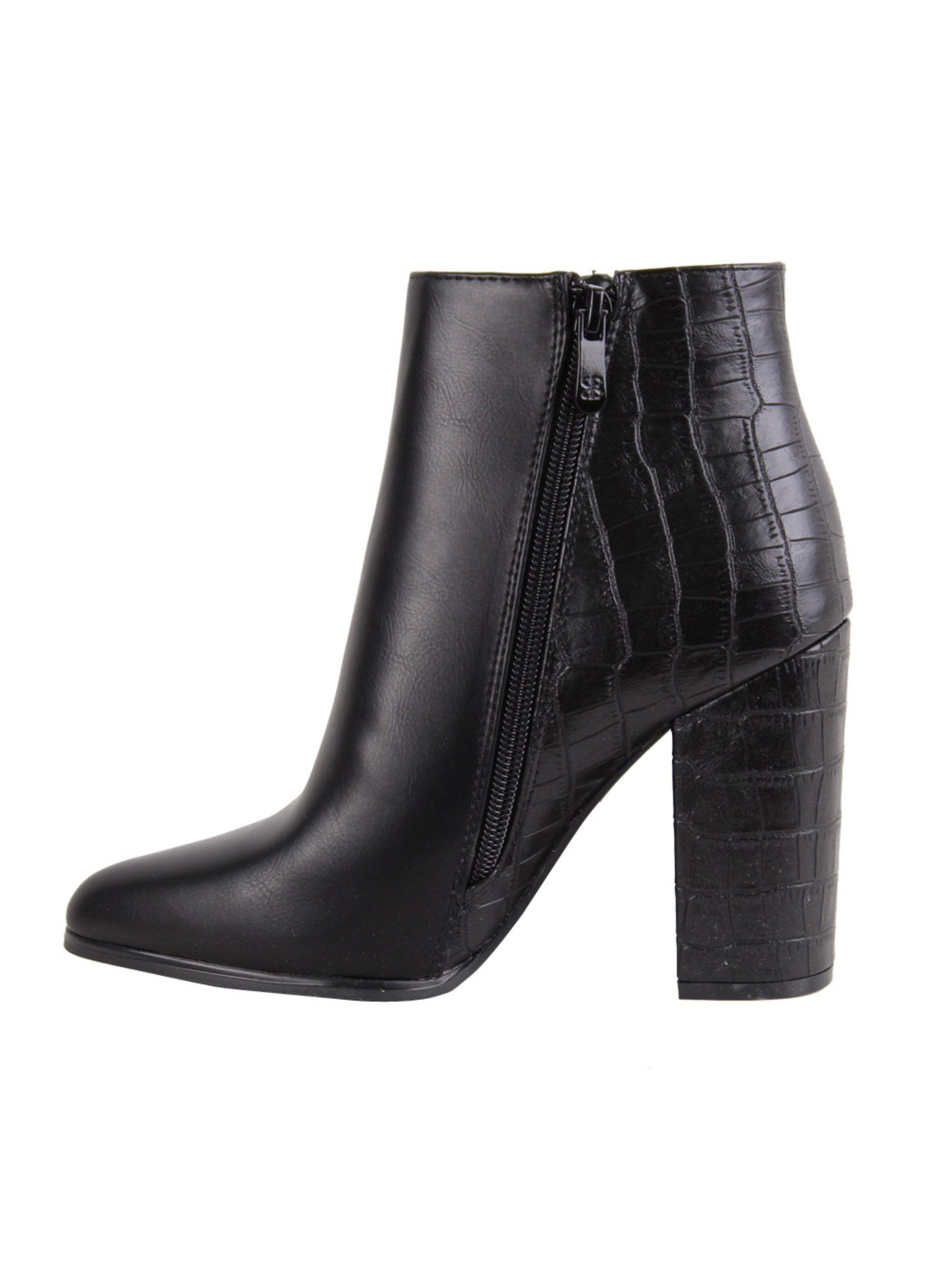 Botín New Walk Croco Negro-3