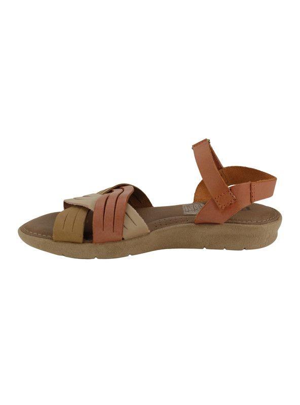 Sandalia Exs Tiras Velcro Cuero Rosa-2