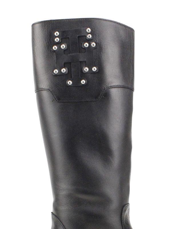 Bota Exs Plataforma Cuero Negro-4