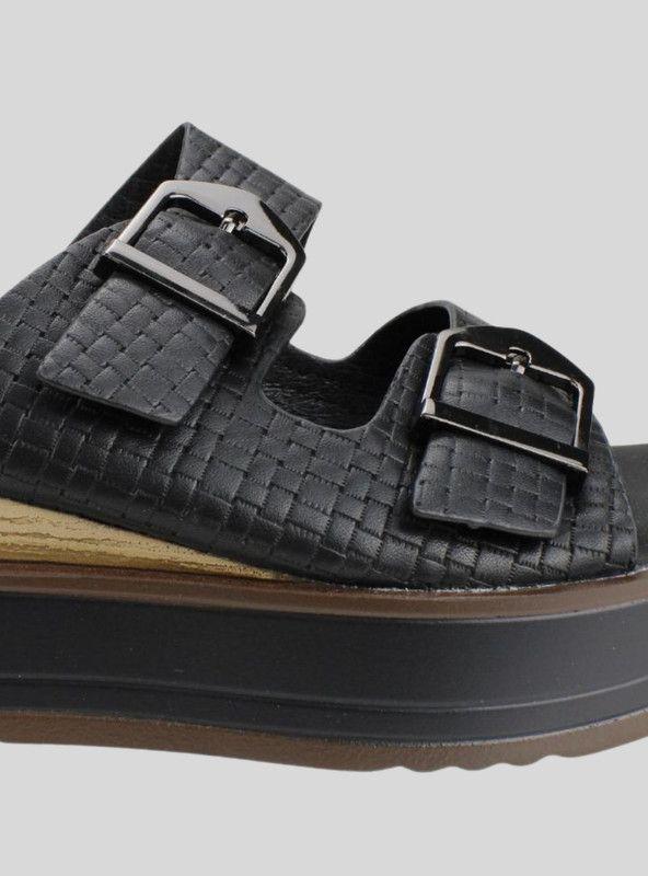 Sandalia New Walk Doble Correa Negra-3