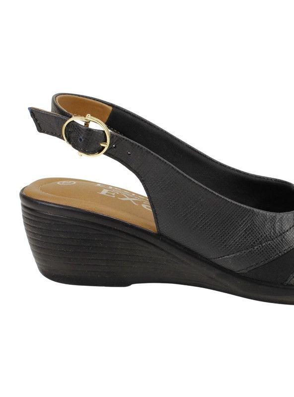 Sandalia Exs Texturas Cuero Negro-3