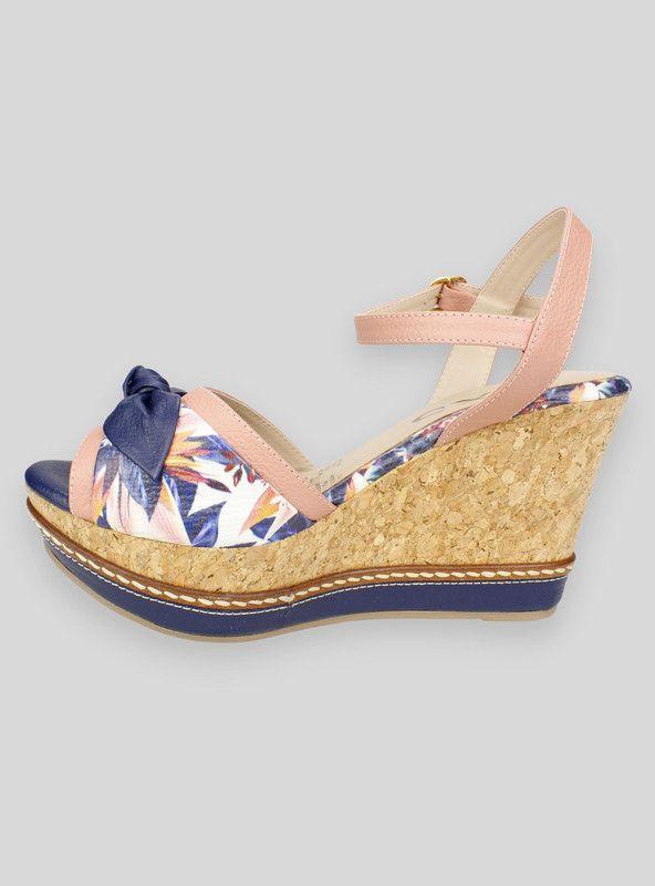 Sandalia Exs Rosa Cuero Azul-2