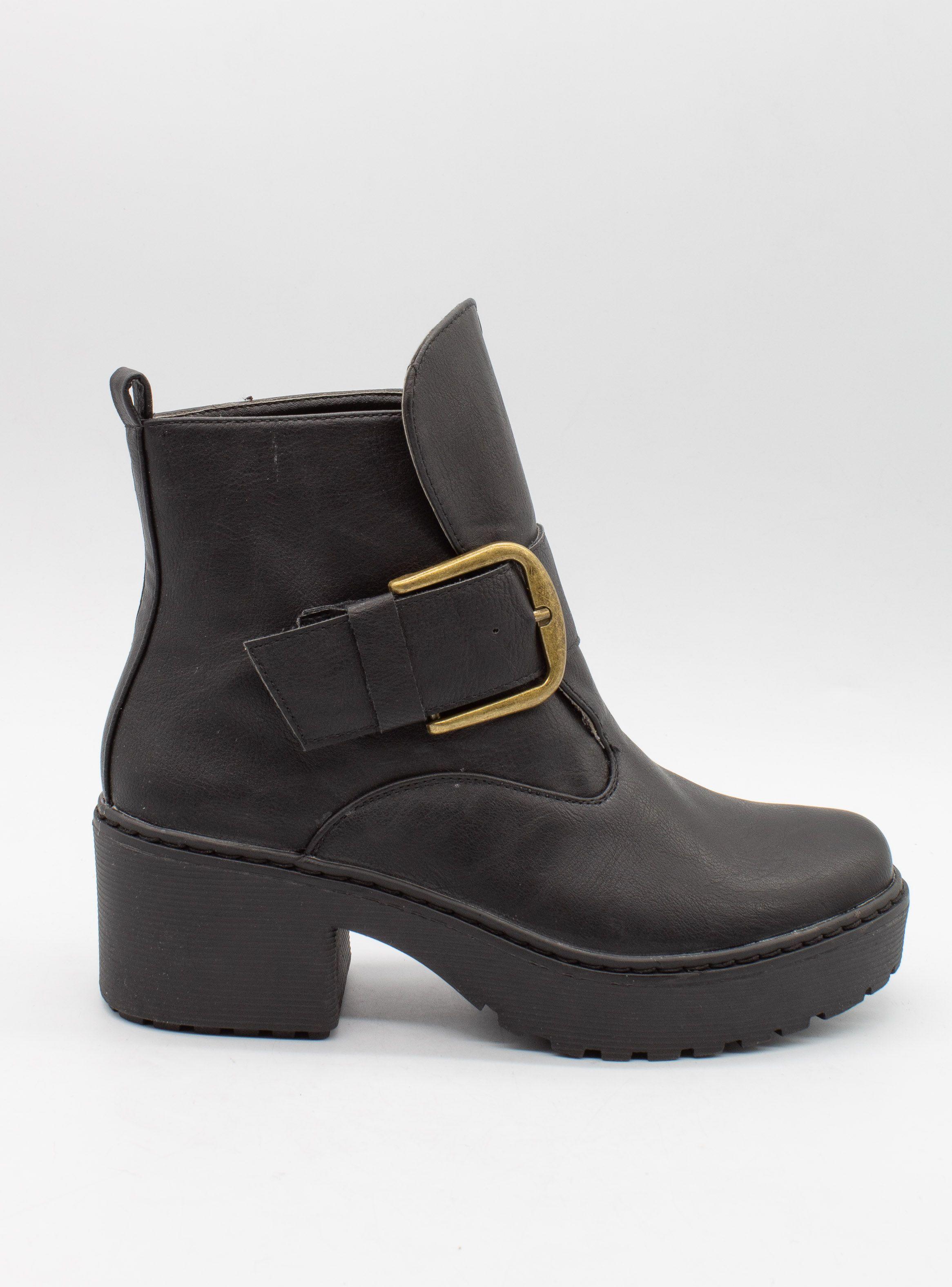 Botín New Walk Hebilla Negro-1