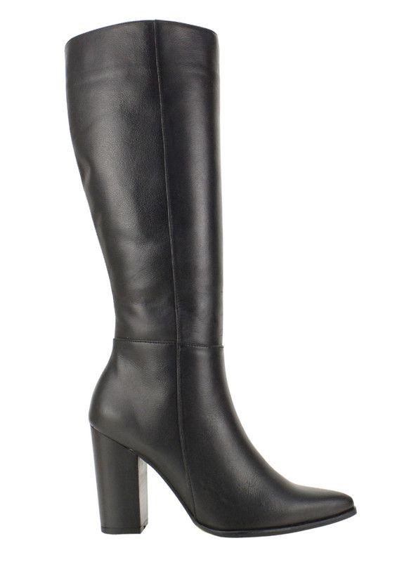 Bota Exs Cuero Liso Negra-0