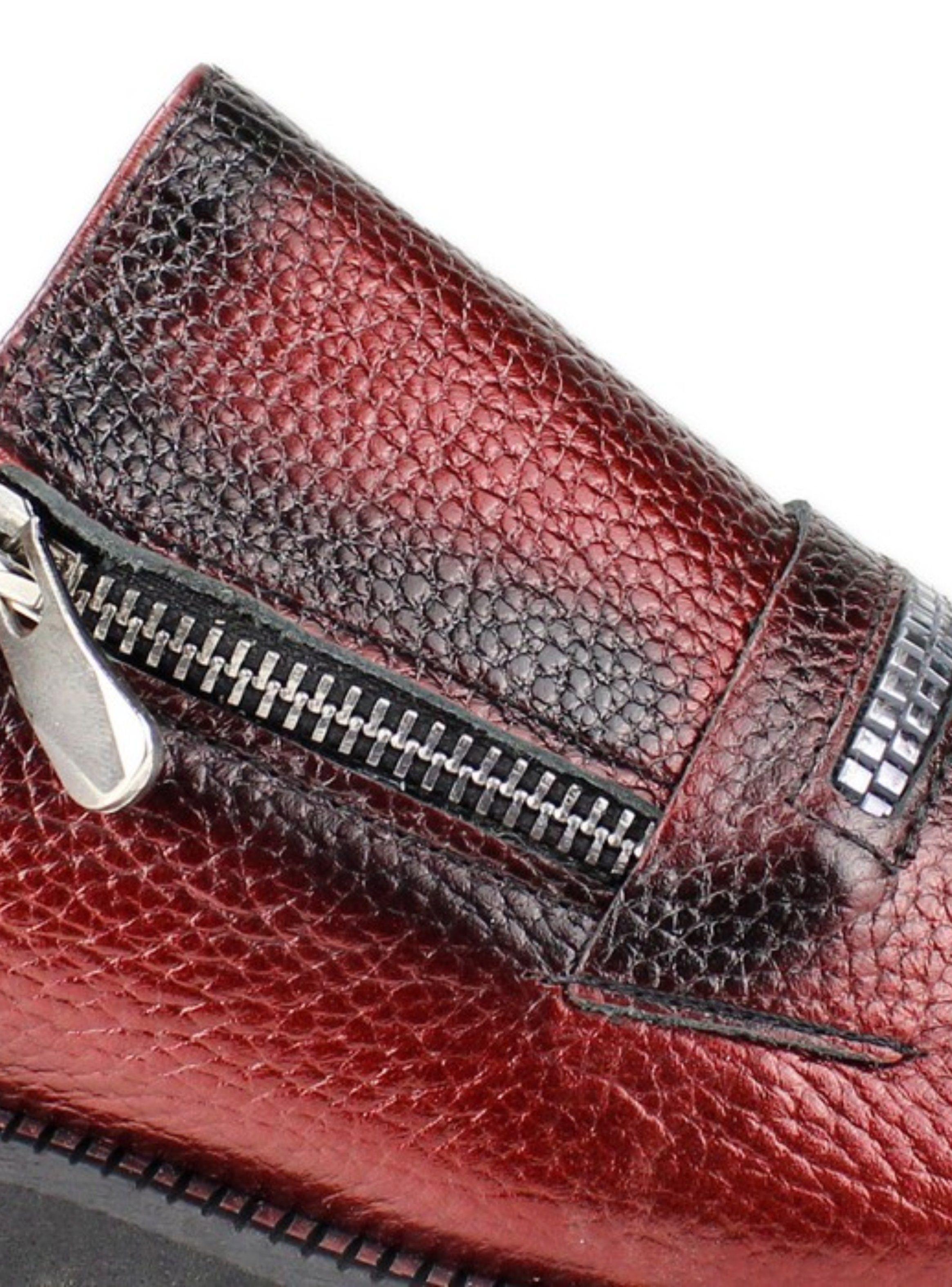 Zapato Ruff Cuero Burdeo-3