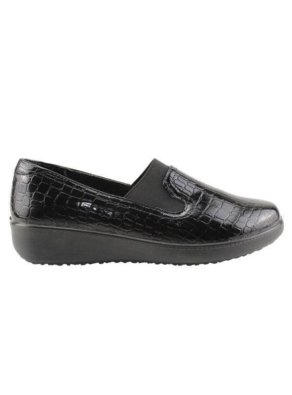 Mocasín New Walk Elasticado Reptil Negro-0