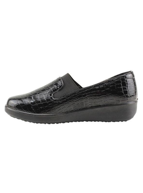 Mocasín New Walk Elasticado Reptil Negro-2
