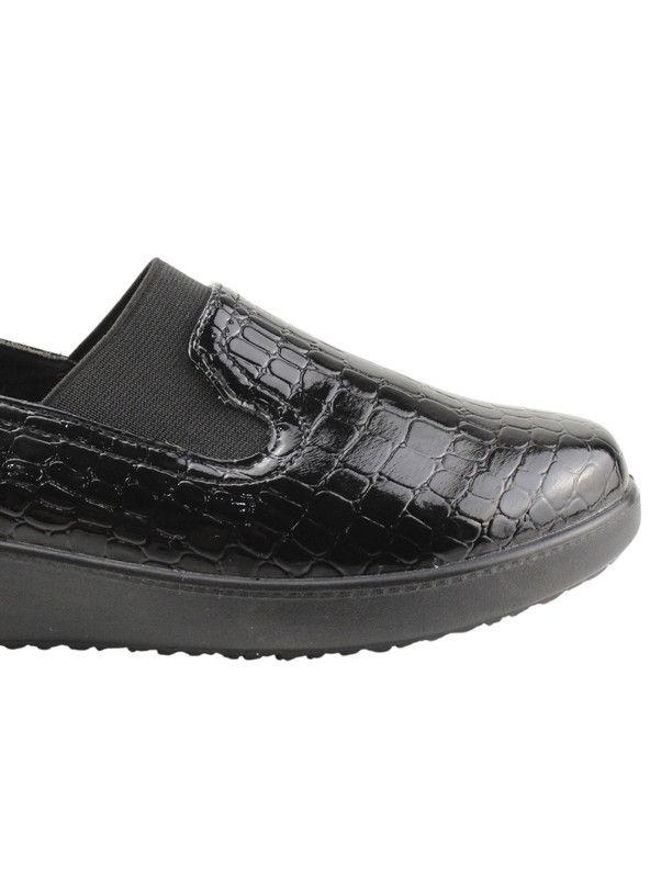 Mocasín New Walk Elasticado Reptil Negro-3