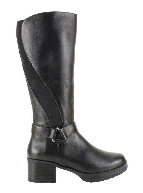 Bota Exs de Cuero Plataforma Negra-0