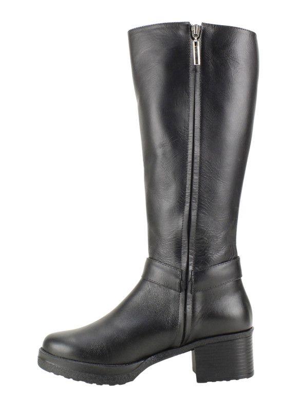 Bota Exs de Cuero Plataforma Negra-2
