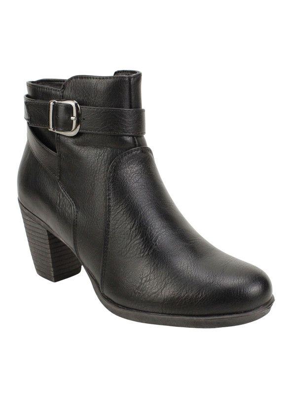 Botín New Walk Hebilla Comfort Negro-2