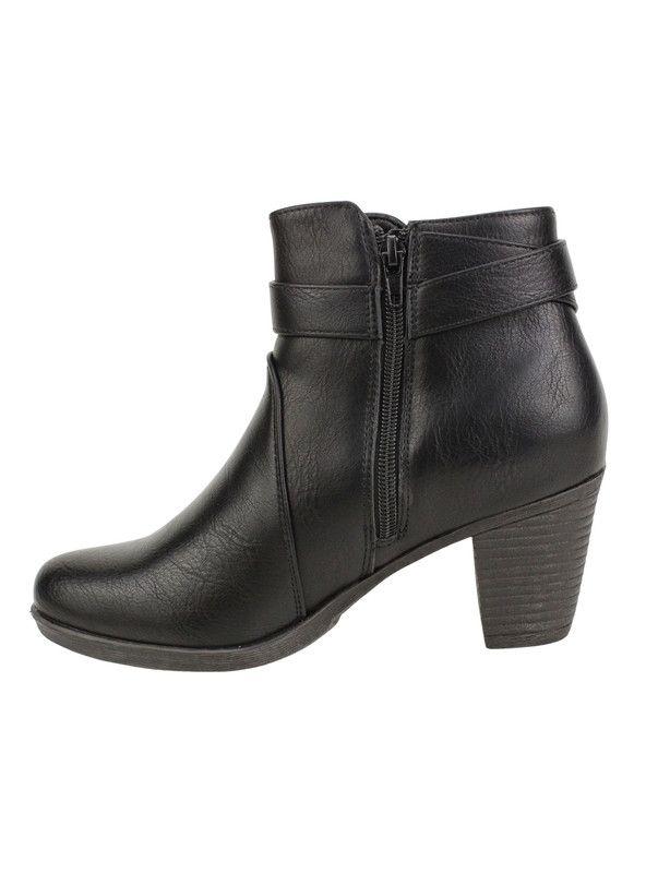 Botín New Walk Hebilla Comfort Negro-3