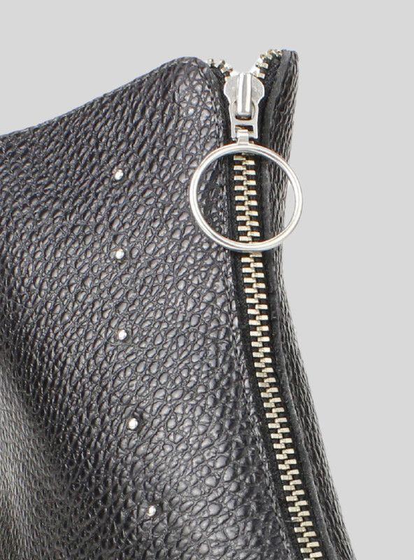 Botín Exs Tachas Cuero Negro-3