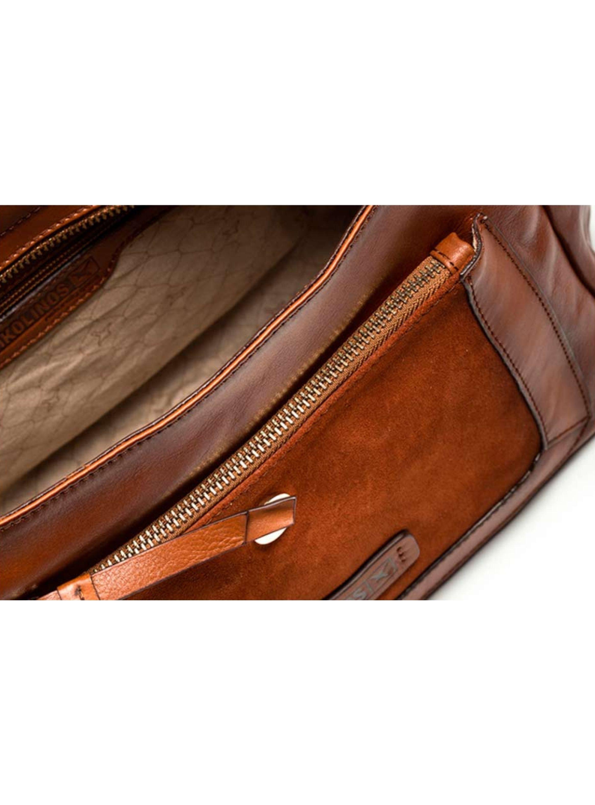 Cartera Pikolinos Cuero Camel-3