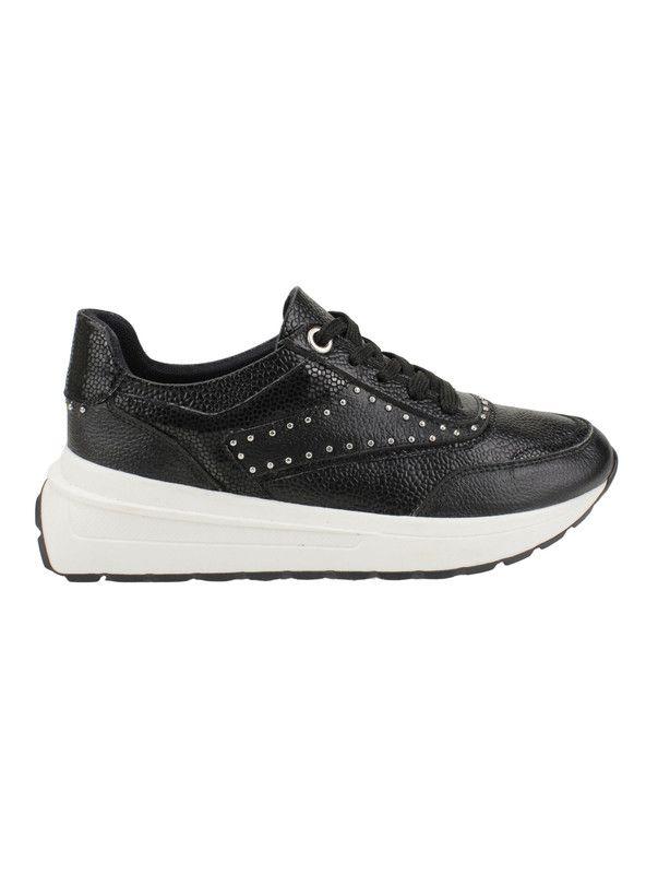 Zapatilla Exs Brillos Cuero Negra-0