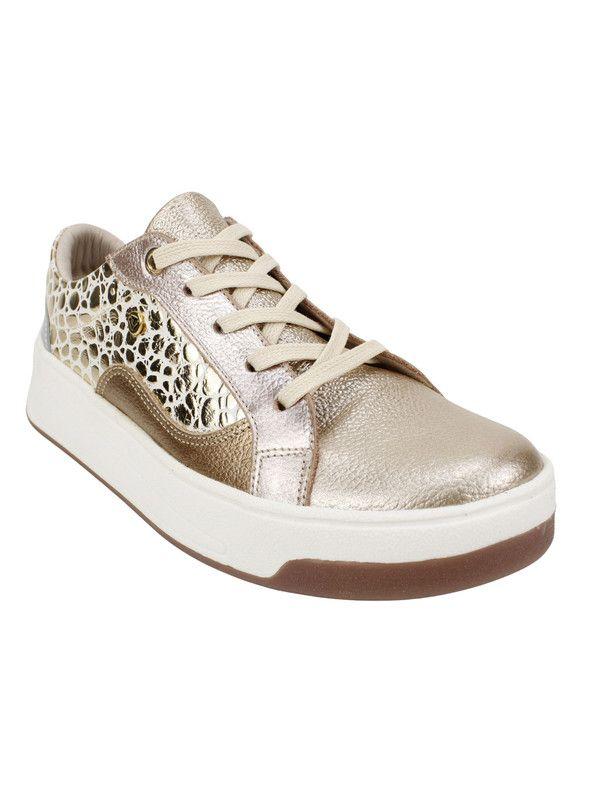 Zapatilla Exs Animal Print Cuero Dorada-2