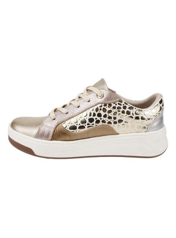 Zapatilla Exs Animal Print Cuero Dorada-3