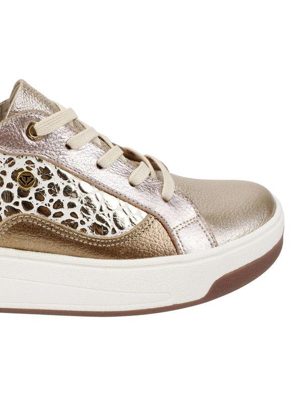 Zapatilla Exs Animal Print Cuero Dorada-4