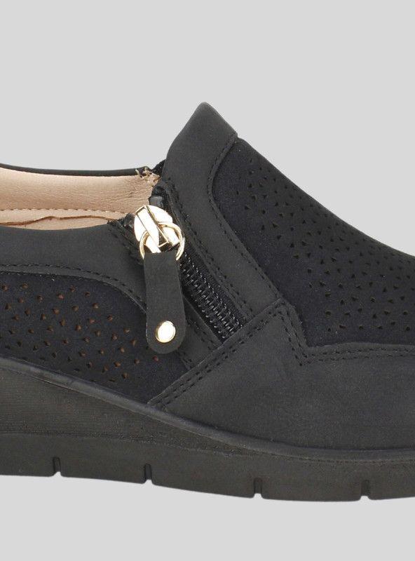 Zapatilla New Walk Troquelada Negra-3