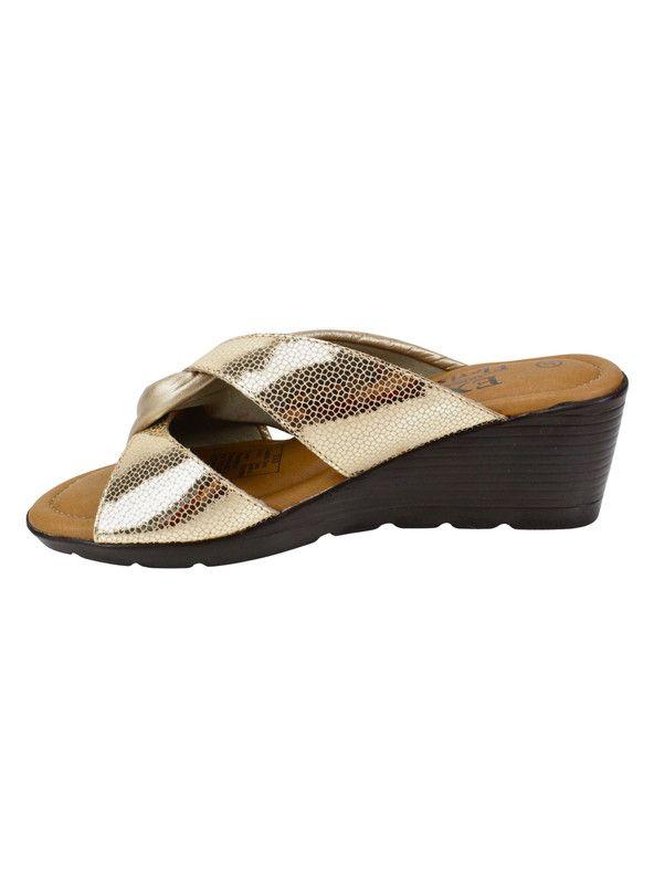 Sandalia Exs Brillante Confort Cuero Dorada-3