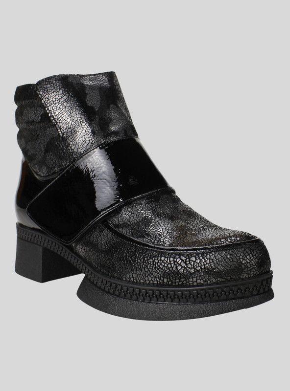 Botín Exs Reptil Cuero Negro-1