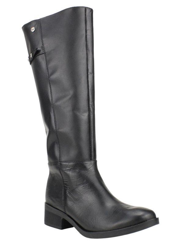 Bota Exs Tachas Cuero Negro-1