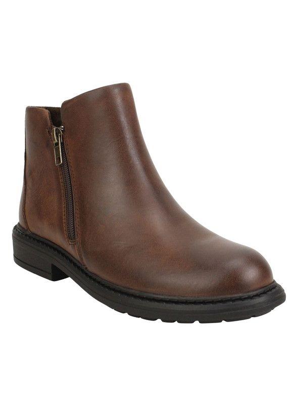 Botin Palm Cuero Liso Café-2