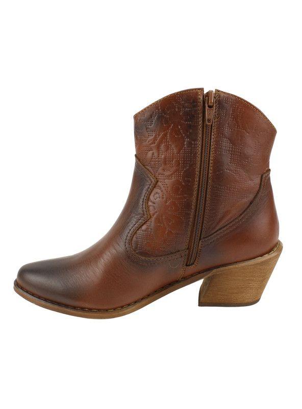 Botín Exs Vaquero Cuero Marrón-3