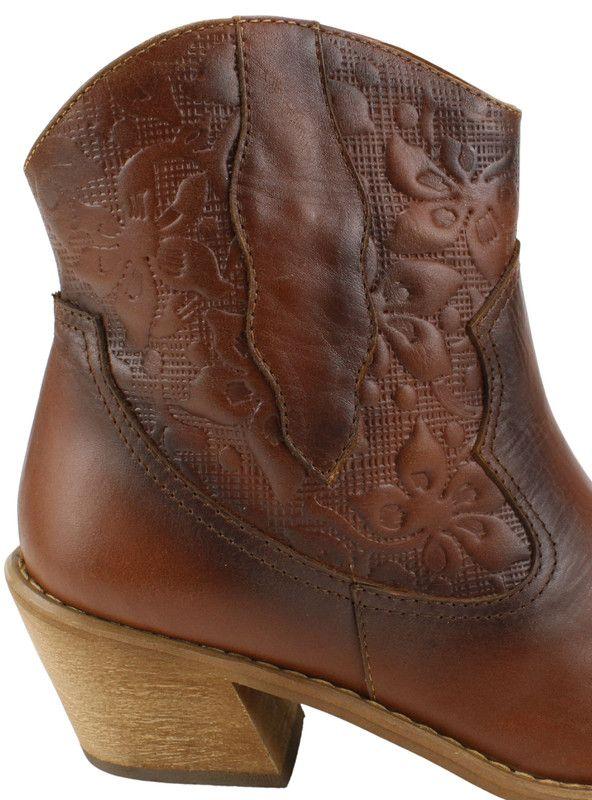 Botín Exs Vaquero Cuero Marrón-4